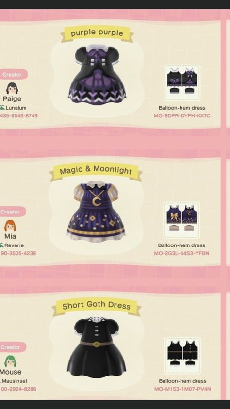 Acnh Witchy Outfit Code, Black Animal Crossing Clothes, Acnh Witchy Clothes, Goth Animal Crossing Codes, Acnh Clothes Design Id Goth, Acnh Kuromi, Acnh Pastel Goth, Animal Crossing Goth Clothes, Animal Crossing Online