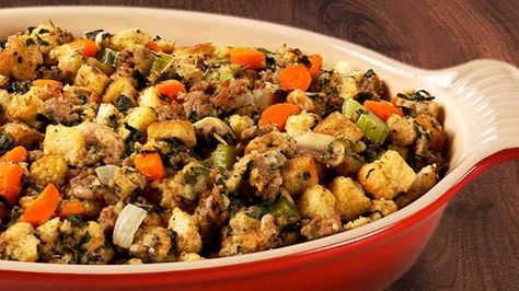 Sage Sausage Stuffing Sage Sausage Stuffing, Jimmy Dean Sausage Recipes, Cornbread Dressing With Sausage, Sausage Cornbread Stuffing, Sausage Stuffing Recipe, Sausage Recipes For Dinner, Jimmy Dean Sausage, Sausage Dinner, Sausage Stuffing