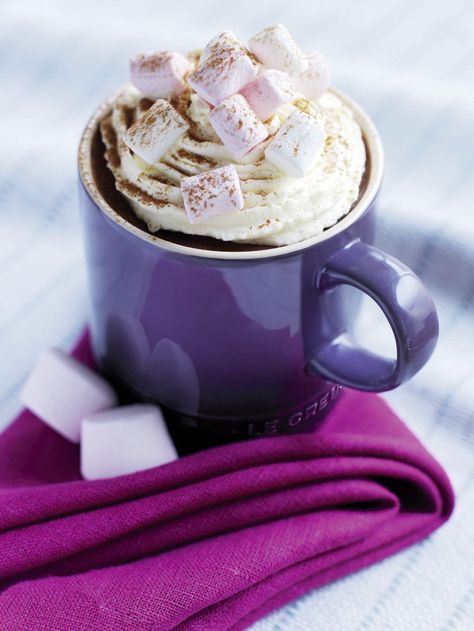 Cassis Mug by Le Creuset. love purple. Hot Chocolate And Marshmallows, Hot Chocolate With Marshmallows, Chocolate With Marshmallows, Le Creuset Recipes, Purple Mug, Healthy Hot Chocolate, Purple Food, Plum Jam, Hot Chocolate Marshmallows