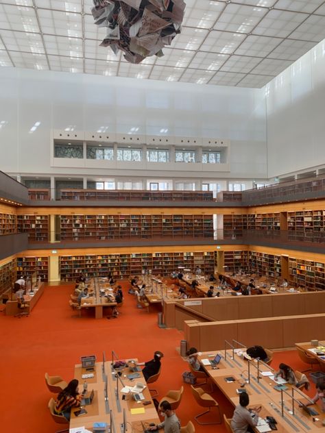 Berlin University Aesthetic, Germany University Aesthetic, Berlin Library, Berlin University, Pretty Library, Germany Aesthetic, Houses In Germany, Study Place, Things To