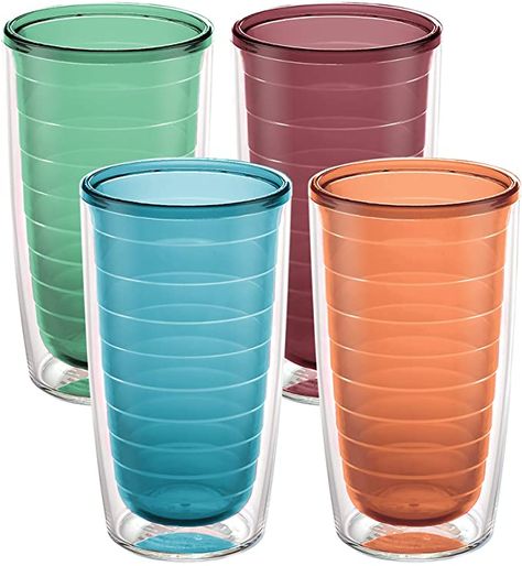 Amazon.com | Tervis Made in USA Double Walled Clear & Colorful Tabletop Insulated Tumbler Cup Keeps Drinks Cold & Hot, 16oz Mug, Quartz: Tumblers: Dining & Entertaining Tervis Tumbler, Smitten Kitchen, Beverage Cooler, Bar Glassware, Travel Cup, Insulated Cups, Insulated Tumbler, Tumbler Cups, Insulated Tumblers