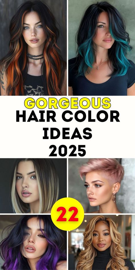 Transform your style with 22 hair color ideas for 2025, designed for brunettes, blondes, and dark-haired individuals. These unique and vivid styles include edgy red, purple, and split-color options. Perfect for fall or deep winter, these ideas cater to black hair, brunettes for Halloween, and blondes seeking bold alternatives. Deep Purple Hair, Purple Blonde Hair, Winter Blonde Hair, Edgy Hair Color, Winter Blonde, Blonde Ends, Dark Purple Hair, Vivid Hair Color, Black Hair With Highlights