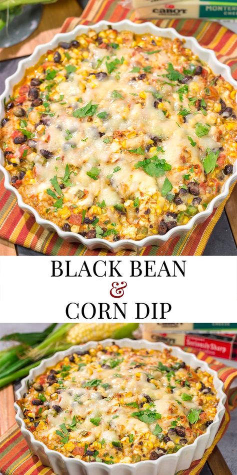 Hot Black Bean And Corn Dip, Corn And Black Bean Dip, Black Bean And Corn Dip, Bean And Corn Dip, Corn Dip Recipes, Black Bean And Corn, Crock Pot Dips, Black Bean Corn, Corn Cheese