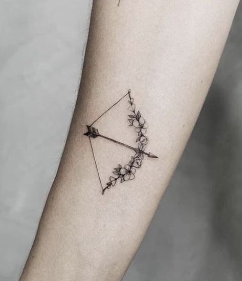 Cover Up Arrow Tattoo, Feminine Bow And Arrow Tattoo, Archer Bow Tattoo, Floral Bow And Arrow Tattoo, Archery Tattoo Women, Archer Tattoo Taylor Swift, Bow And Arrow Tattoos For Women, Sagittarius Archer Tattoo, Arrow And Bow Tattoo