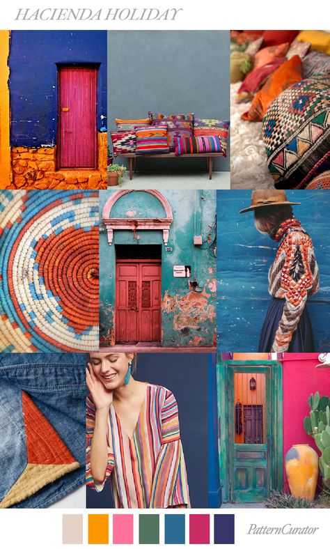 HACIENDA HOLIDAY by PatternCurator Pattern Curator, Style For Fall, Color Trends Fashion, Mood Board Design, Mood Board Fashion, Color Inspo, 2017 Fashion, Colour Board, Grand Art