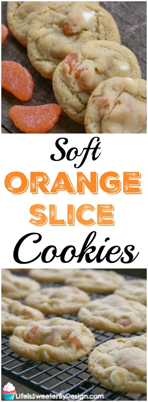 Soft Orange Slice Cookies are sweet and delicious. A retro cookie from childhood that should not be forgotten! This is a Christmas cookie recipe you will want to make again. These are made with pudding to keep them soft for days! Orange Slice Cookies, Orange Slice Candy, Slice Cookies, Forgotten Cookies, Halloween Cookie Recipes, Cookie Recipes Unique, Favorite Cookie Recipe, Unique Cookies, Orange Slice