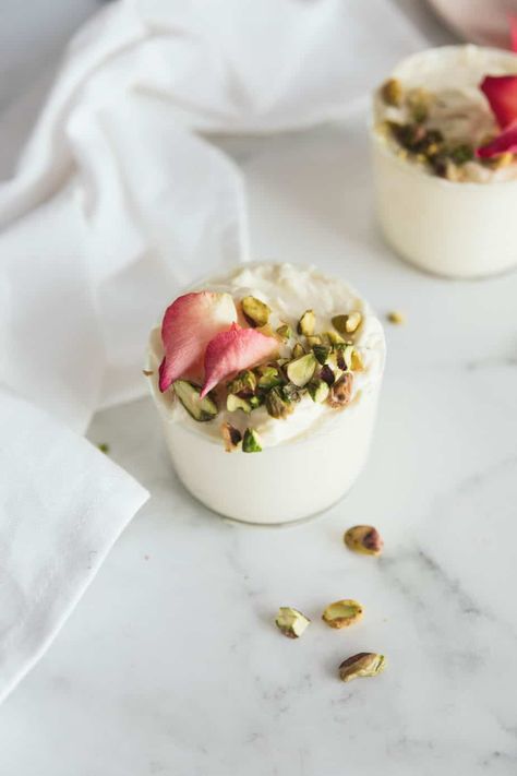 Is there anything in life more deliciously decadent than fluffy white chocolate mousse?! It is so indulgent and so easy to make - truly a perfect dessert. And this Rose & White Chocolate Mousse has a simple sweet, floral twist to it which is just magical. #dessert #dessertrecipe #chocolatemousse #easyrecipe #foodphotography Rose Mousse, Food Moodboard, Impressive Desserts, White Chocolate Mousse, Mousse Dessert, Chocolate Roses, Melting White Chocolate, Special Desserts, Mousse Recipes