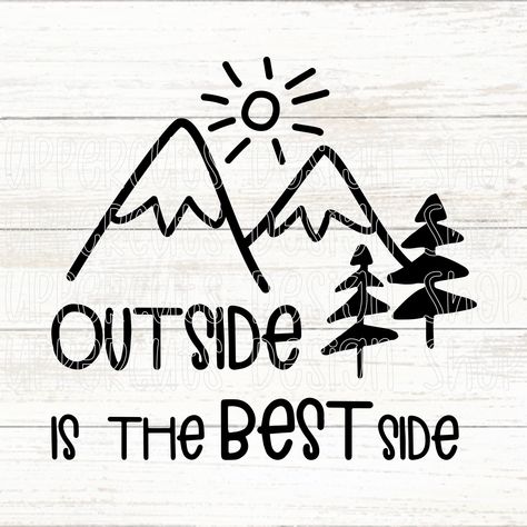 Outdoor Silhouette, Diy Graphic Tee, Silhouette Nature, Upcycling Design, Hiking Quotes, Lake Signs, Classy Tattoos, Cute Shirt Designs, Cameo Projects