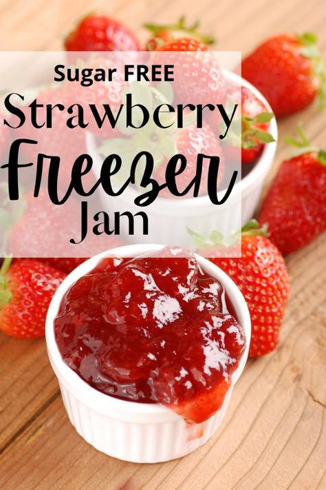 Sugar Free Jam Recipes For Canning, Sugar Free Jelly Recipes For Canning, Low Sugar Freezer Jam, Peach Freezer Jam Low Sugar, Keto Jelly, Sugar Free Freezer Jam, Sugar Free Jams And Jellies, Sugar Free Strawberry Freezer Jam, Healthy Strawberry Freezer Jam