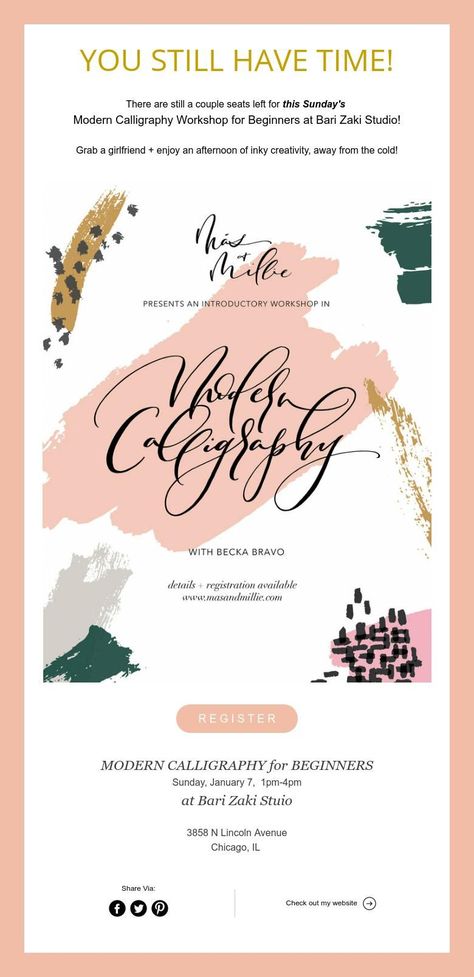 Modern Calligraphy Workshops with Becka Bravo of Más+Millie Workshop Advertisement, Calligraphy Workshop, Workshop Ideas, Modern Calligraphy, Bari, Calligraphy, Quick Saves