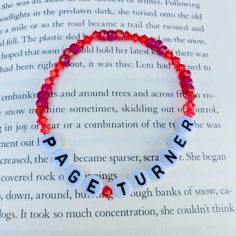 A beautiful, stretchy, easy-to-wear bracelet for book lovers . Crafted quality Japanese seed beads,  and pretty crystals, this stunning and stackable bracelet is the perfect gift a book lover, and your besties in your book club.  Handcrafted with love by a book loving English teacher. 📚 Book Friendship Bracelet, Book Bracelets, Bracelet Letters, Word Bracelets, Pretty Crystals, Kids Bangles, Bracelet Name, Bracelets Ideas, Bookclub Gifts