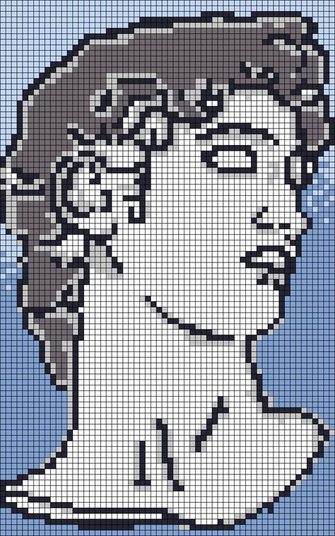 Alpha pattern #123730 | BraceletBook David Michelangelo, Statue Art, Alpha Pattern, Alpha Patterns, Friendship Bracelet Patterns, Bracelet Patterns, Friendship Bracelet, Pixel Art, Cross Stitch