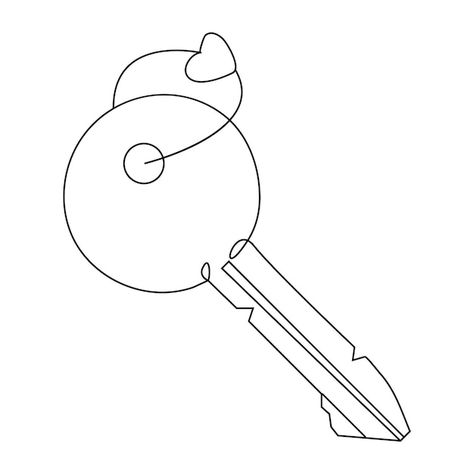 Premium Vector | Continuous single line art drawing of lock key outline vector illustration Key Outline, Ccc Logo, Single Line Art, Line Art Drawing, Line Art Design, Business Card Maker, Stationery Templates, Single Line, Flyer Maker