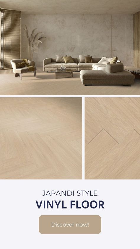 vinyl flooring with herringbone style for living room Japandi Flooring, Japandi Loft, Wood Floor Living Room, Herringbone Flooring, Tile Floor Living Room, Living Room Wood Floor, Dnevna Soba, Floor Living Room, Loft Home