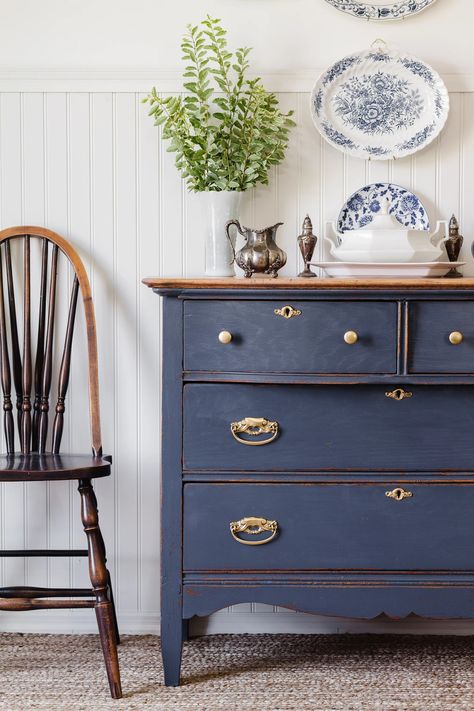 Kurbits Indigo a New HH Milk Paint Colour – Milk Paint by Homestead House Upcycled Chest Of Drawers, Painting Portfolio, Bookcase Makeover, Milk Paint Colors, Swedish Interiors, Homestead House, Next Furniture, Oak Dresser, Custom Furniture Design