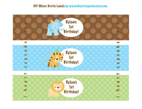 Printable Jungle Safari Water Bottle Labels by iheartcupcakestoo, $3.50 Safari Water Bottle Labels, Diy Water Bottle Labels, Christmas Letter Template, Worksheet For Kindergarten, Printable Water Bottle Labels, Water Bottle Labels Template, Animal Worksheets, Bottle Label Template, Jungle Baby Shower Theme