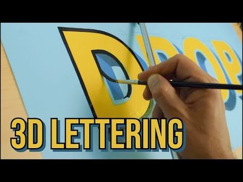 (291) How to hand paint 3D LETTERING with a blended shadow | Lettering, outlining, shading | SIGN PAINTING - YouTube Paint 3d, 3d Lettering, Sign Painting, 3d Painting, 3d Letters, Painted Letters, Cool Lettering, Hand Paint, Hand Painted Signs