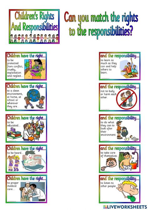 Rights responsibilities Children's Rights And Responsibilities, Read Across America Ideas, Brownie Crafts, Children's Day Activities, About Me Worksheet, Me Worksheet, Teacher Appreciation Doors, Worksheet Math, Global Goals