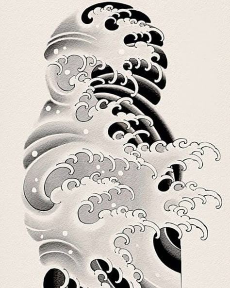 Japan Cloud Tattoo, Japanese Waves Tattoo Design, Japan Wave Tattoo, Japanese Wave Tattoo Design, Japanese Traditional Tattoo Design, Japanese Waves Tattoo, Japanese Wave Tattoo, Raijin Tattoo, Japanese Water Tattoo