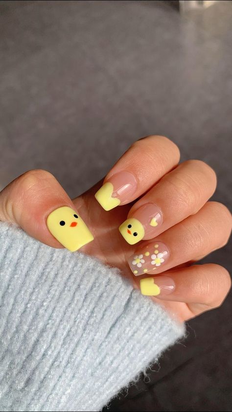 Beginner Nail Designs, Nail Art Designs For Beginners, Nail 2023, Kids Nail Designs, Easy Nail Art Designs, Nail Art For Kids, Duck Nails, Cute Simple Nails, Lavender Nails