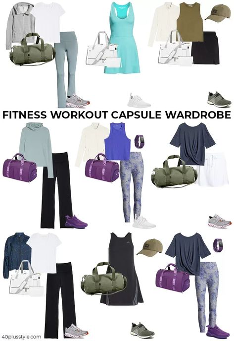 Yoga Capsule Wardrobe, Gym Capsule Wardrobe, Workout Capsule Wardrobe, Workout Capsule, Fitness Clothes For Women, Yoga Outfits For Women, Athleisure Outfits Summer, Clothes For Women Over 50, Yoga Outfit