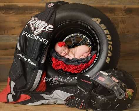 Race Car Photoshoot, Racing Photoshoot, Motocross Baby, Racing Baby, Biker Baby, Diy Newborn Photography, Baby Boy Newborn Pictures, Car Photoshoot, Newborn Photography Boy