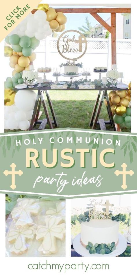 Communion Table Decorations, Communion Party Ideas, Baptism Party Boy, Baptism Party Decorations, Communion Table, Confirmation Party, Holy Communion Party, Christening Decorations, Boys First Communion