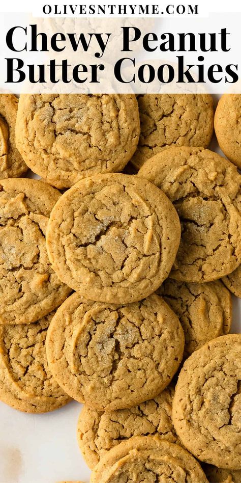 Chewy peanut butter cookies is the best, soft and chewy old fashioned peanut butter cookies recipe made from simple ingredients with no chilling time. Old School Cafeteria Peanut Butter Cookies, Old School Peanut Butter Cookies, Peanut Butter Cookies Natural Pb, Big Soft Peanut Butter Cookies, Subway Peanut Butter Cookie Recipe, Easy Chewy Peanut Butter Cookies, Peanut Butter Cookies With Shortening, The Best Chewy Peanut Butter Cookies, Peanut Butter Cookies No Baking Soda