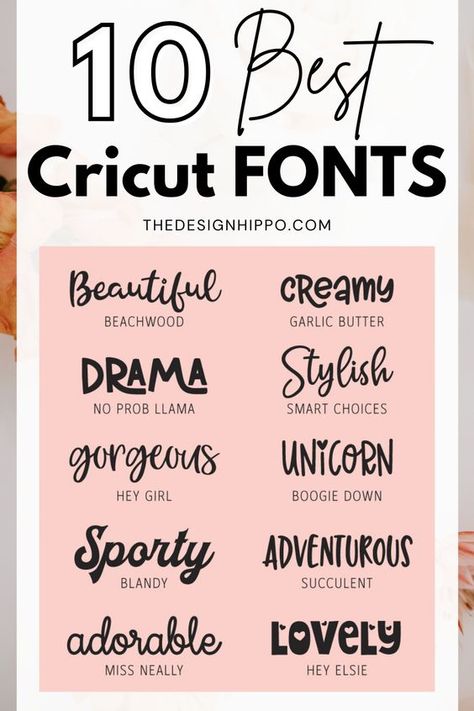 10 Best Fonts For Cricut SVG Files To Make & Sell Font fonts #font #fonts Script Fonts #scriptfonts 4.516 Best Fonts On Cricut Design Space, Cricut Vinyl Ideas Inspiration, Most Popular Cricut Fonts, Cricut Fonts That Go Together, Cricut Font Combinations, Cricut Fonts Cheat Sheet, Best Fonts For Cricut, Tshirt Fonts, Best Cricut Fonts