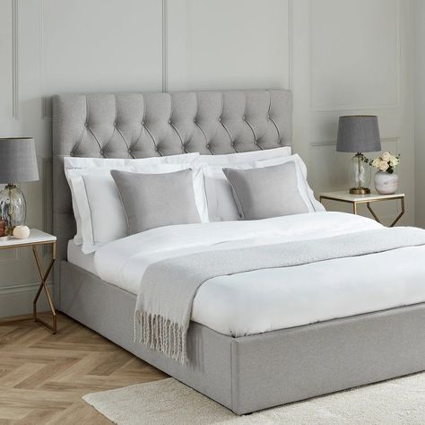 Middleton Ottoman Bed Frame Free delivery Cash on delivery Tomorrow delivery #headboards #chesterfieldbed #ottomanbeds #SleepTech #HybridMattress #bedframe #UltimateComfort #OTTOMANBED Light Grey Bedding, Chesterfield Bed, Ottoman Bed Frame, Double Bed Designs, Grey Bed Frame, Fabric Bed Frame, Grey Headboard, Ottoman Storage Bed, Barn Interior