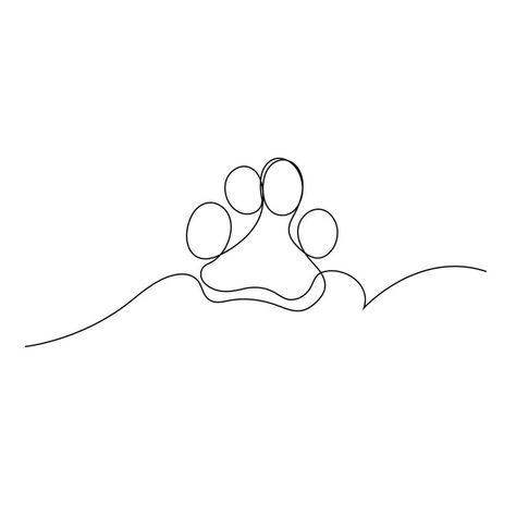 Dog Paw Drawing, Line Drawing Art, One Line Drawing, Continuous Line Drawing, Wedding People, Continuous Line, Logo Banners, Cityscape Photos, Dog Paw