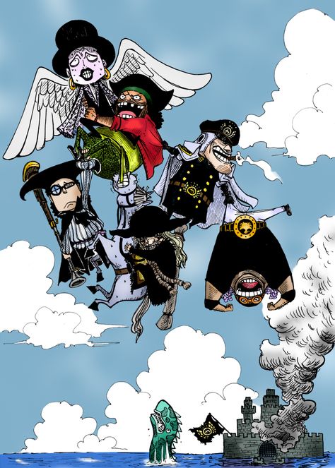 Chibi BlackBread Crew by Leosanze Blackbeard Pirates, Blackbeard One Piece, Black Beard Pirate, Wan Pīsu, One Piece Crew, Black Beards, One Piece Drawing, Japanese Manga Series, Nico Robin