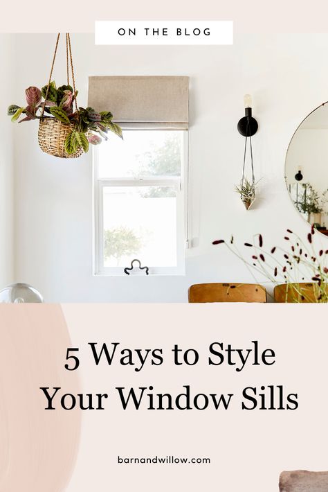 Your window sills are brimming with design opportunity–check out the Barn & Willow blog to learn 5 ways to style your window sills. How To Style Window Sills, Bedroom Window Sill Decor Ideas, Window Sill Ideas Decoration Bedroom, Window Sill Decor Living Room, Bathroom Window Sill Decor, Bathroom Window Sill Ideas, Decorate Window Sill, Window Sill Ideas, Bathroom Window Sill