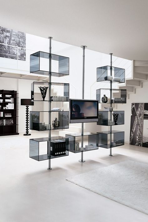 44 Modern TV Stand Designs for Ultimate Home Entertainment Tv Stand Room Divider, Tv Stand Modern Design, Contemporary Tv Stands, Room Divider Shelves, Swivel Tv Stand, Tv Stand Decor, Tv Stand Designs, Living Room Tv Stand, Tv Furniture