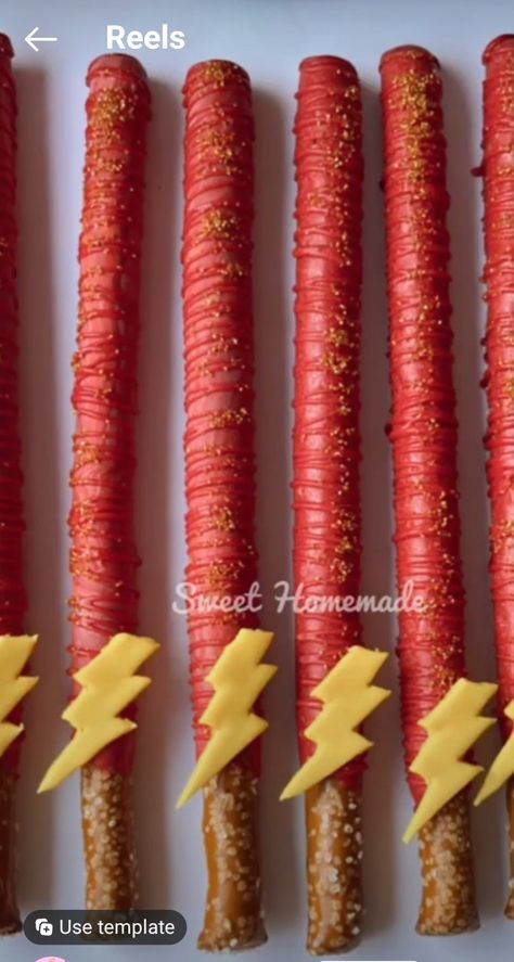 Disney Cars Pretzel Rods, Cars Theme Cake Pops, Lightning Mcqueen Treats, Mcqueen Party, Cake Pucks, Disney Cars Theme, Lightning Mcqueen Cake, Mcqueen Birthday, Cars Theme Cake