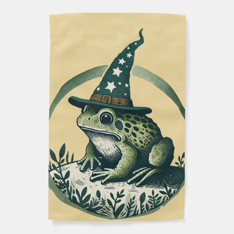 Frog Wizard                                           froggy nature wizards magic magical Frog With Wizard Hat, Wizard Frog Tattoo, Toad Wizard, Embroidery Friends, Frog Printable, Frog Wizard, Wizard Frog, Frog Party, Etching Tattoo