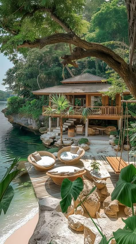 Beach Shack Aesthetic, Shack Aesthetic, Tropical Decor Ideas, Asian Architecture, Beach Shack, Outdoor Decor Backyard, Cute House, Home Building Design, Dream House Interior