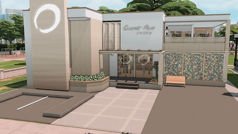 Fitness Salon & Spa (NO CC) - Screenshots - The Sims 4 Rooms / Lots - CurseForge Sims 4 Rooms, Sims 4 Beds, The Sims 4 Lots, Sims 4 House Plans, Sims 4 House Building, Townhouse Designs, Sims 4 House Design, Sims Building, Sims 4 Gameplay