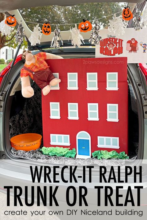 Trunk Or Treat Wreck It Ralph, Sugar Rush Trunk Or Treat, Wreck It Ralph Trunk Or Treat, Trunk Or Treat Decor, 2023 Halloween, Wreck It Ralph, Halloween 2023, Trunk Or Treat, Summer Theme