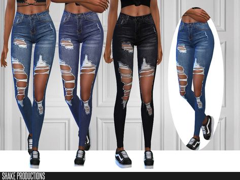 Ripped High Waisted Jeans Found in TSR Category 'Sims 4 Female Everyday' High Waist Ripped Jeans, Girls Ripped Jeans, Sims 4 Traits, Sims 4 Cc Kids Clothing, High Wasted Jeans, Free Sims 4, Sims 4 Body Mods, Jeans Pant, Sims 4 Teen