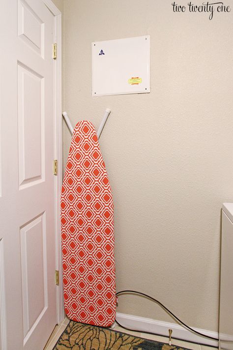 Laundry Room Makeover Laundry Room Organization Ironing Board, Iron And Ironing Board Storage, Hang Ironing Board On Wall, Hanging Ironing Board Ideas, Ironing Board Storage Ideas, Ironing Board In Laundry Room, Laundry Room Ironing Board Ideas, Store Ironing Board, Hanging Ironing Board