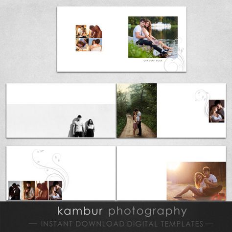 12X12  PSD  (30 pages), Guest Book,  Album Template - 15 spread,  Clean Modern Design,Wedding - AL14