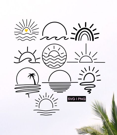 Sun And Wave Embroidery, Sunshine Doodle Drawings, Sun And Waves Drawing, Svg T Shirt Designs, Sun Doodle Art, Cricut Png Free, Let The Sunshine In, Easy Sharpie Art, How To Draw Sun