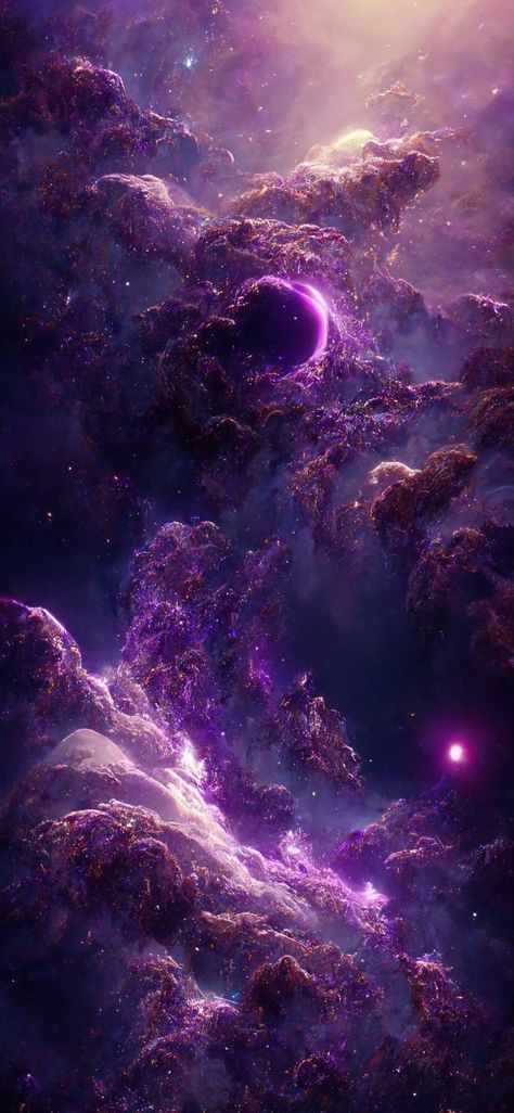 Purple Space Wallpaper, Space Background Iphone, Purple Space Background, Iphone Wallpaper Purple, Eevee Wallpaper, Purple Aesthetics, Galaxy Artwork, Purple Space, Dark Green Wallpaper