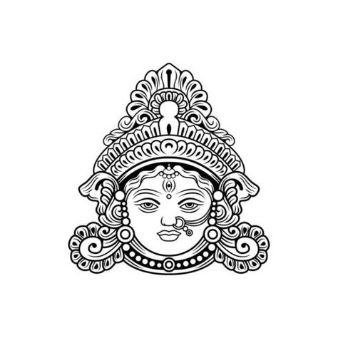 Durga Maa Face, Durga Face, Cartoon Clouds, Durga Maa, Png Vector, Vector Stock, Illustration Vector, Vector Art, Art Images