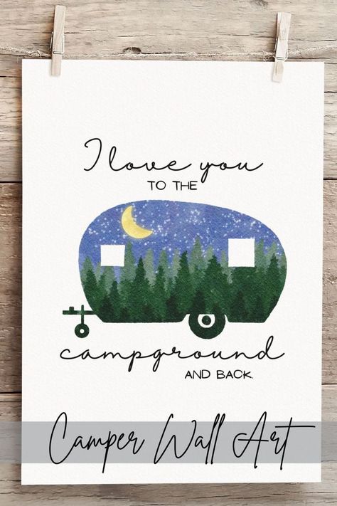 Watercolor Camper Van, Camper Painting Canvas, Camper Painting, Vintage Camper Art, Toyota Camper, Lakeside Camping, Camper Art, Tiny House Inspiration, Silhouette Painting