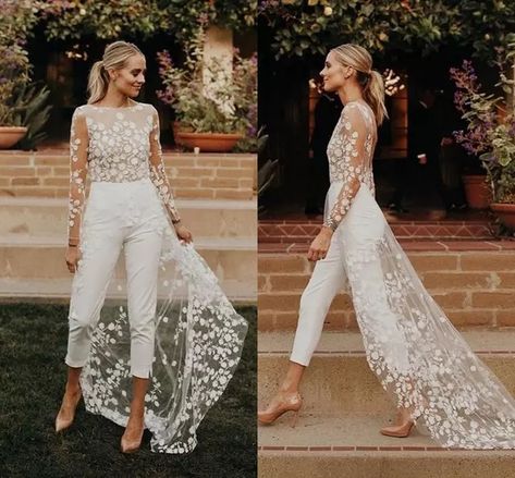 Bride Pant Suit, Bohemian Lace Wedding Dress, Bridal Pants, Wedding Dress Jumpsuit, Bride Jumpsuit, Wedding Pants, Bride Suit, Wedding Dress Suit, Informal Wedding Dresses