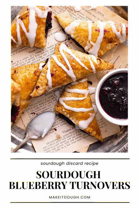 Sourdough Blueberry Turnovers Blueberry Turnovers, Sourdough Blueberry, Sourdough Waffles, Overnight Sourdough, Cherry Turnovers, Blueberry Filling, Rough Puff Pastry, Overnight Recipes, Turnover Recipes