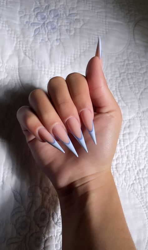 Stilleto Nail Idea Short, Nail Ideas Stiletto Long, Stilleto Nail Ideas, Nails Stiletto Summer, Round Stiletto Nails, French Tip Nails Stiletto, French Stiletto Nails Design, Summer Nails Stiletto, Cute Stiletto Nails Designs