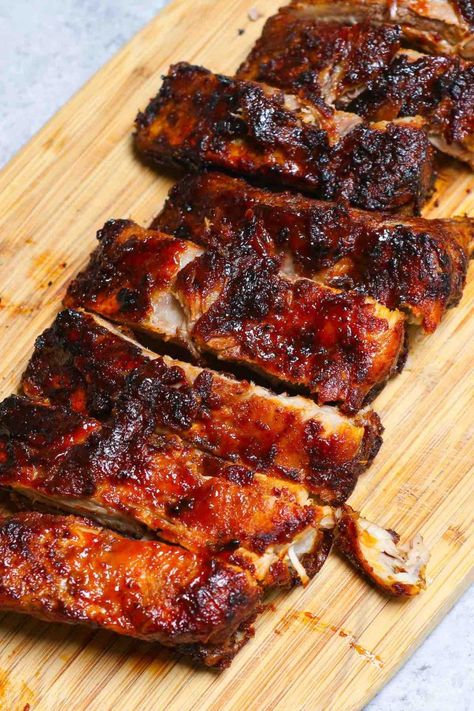 30 Minutes Tender Air Fryer BBQ Ribs (How to Cook Baby Back Ribs in Air Fryer) Pork Back Ribs Air Fryer, Pork Loin Ribs Air Fryer, Airfry Pork Ribs, Ribs In The Air Fryer Oven, Pork Ribs In Air Fryer Oven, Air Fried Ribs Recipe, Bbq Boneless Pork Ribs In Air Fryer, Air Fry Pork Ribs, How To Cook Ribs In Air Fryer